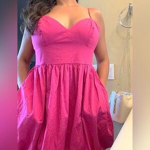 Elegant Pink Spaghetti Strap Dress